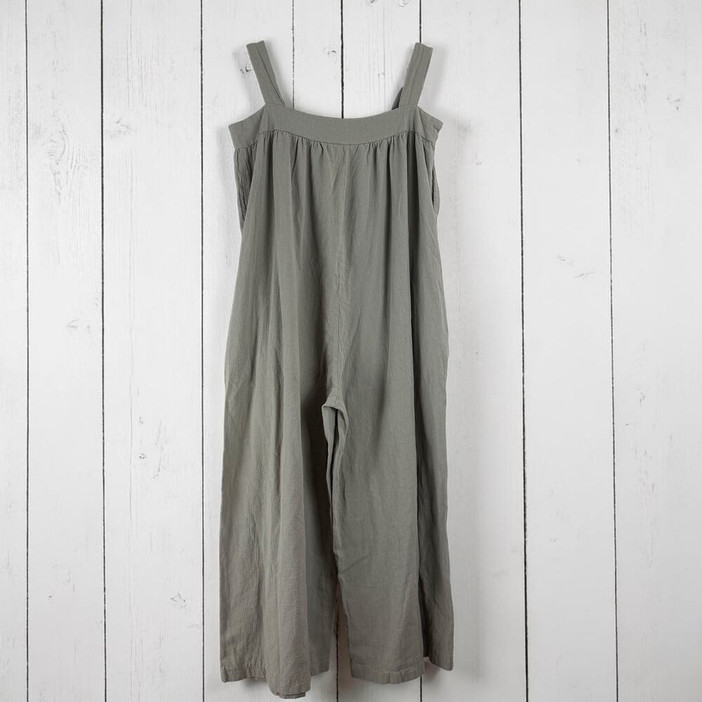 iRetro Wide Leg Jumpsuit Olive Green Cropped Sleeveless Women's Small